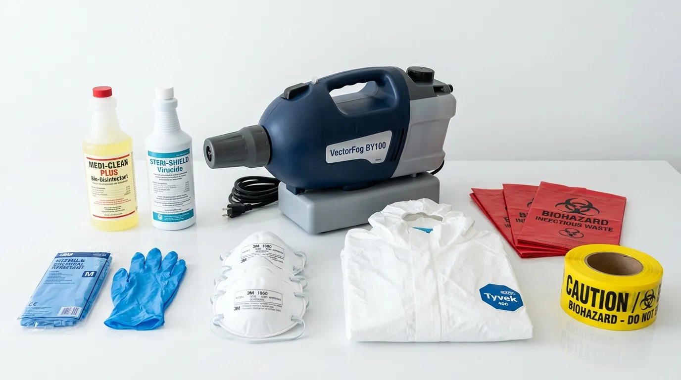 Professional biohazard remediation crew working in Munroe Falls